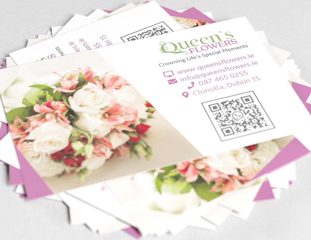 Queen's Flowers Business Card Design