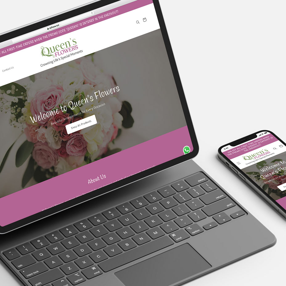 Queen's Flowers Website Design