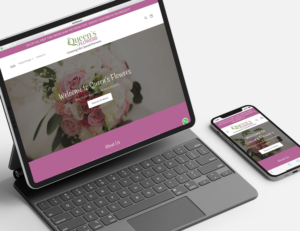 Queen's Flowers Website Design
